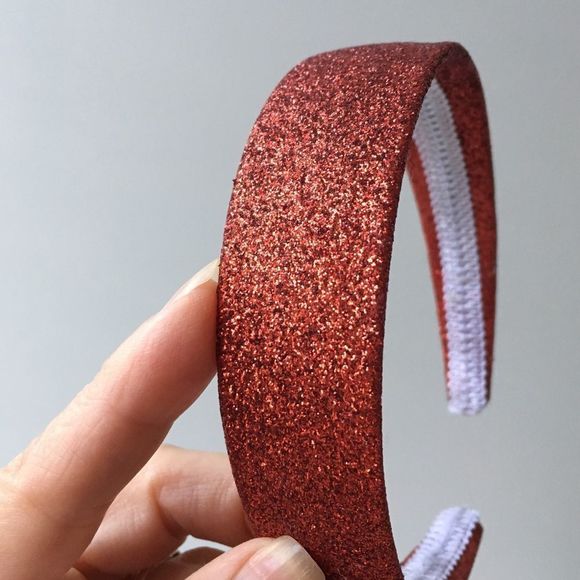 Shimmery Red Glitter Sparkly Ladies Wide Headband - Picture 4 of 6